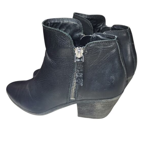 Frye Women's Black Leather Ankle Boots Side Zip Pointed Toe US Size 7M - Picture 3 of 7